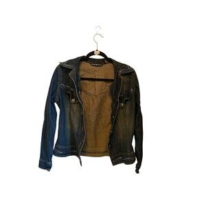 Gordon James embroidered Denim Jean Western studded Jacket Size Small